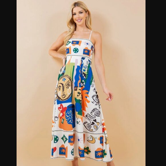 Pink Ripple Printed Dress - Picture 2 of 6